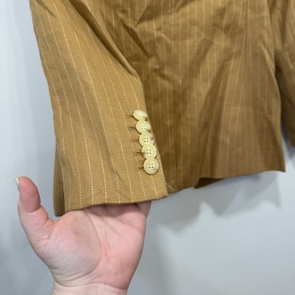 Veronica Beard Gaya Dickey Jacket 2 NEW $695 Camel Stripe‎ Blazer Linen Career - Picture 7 of 8